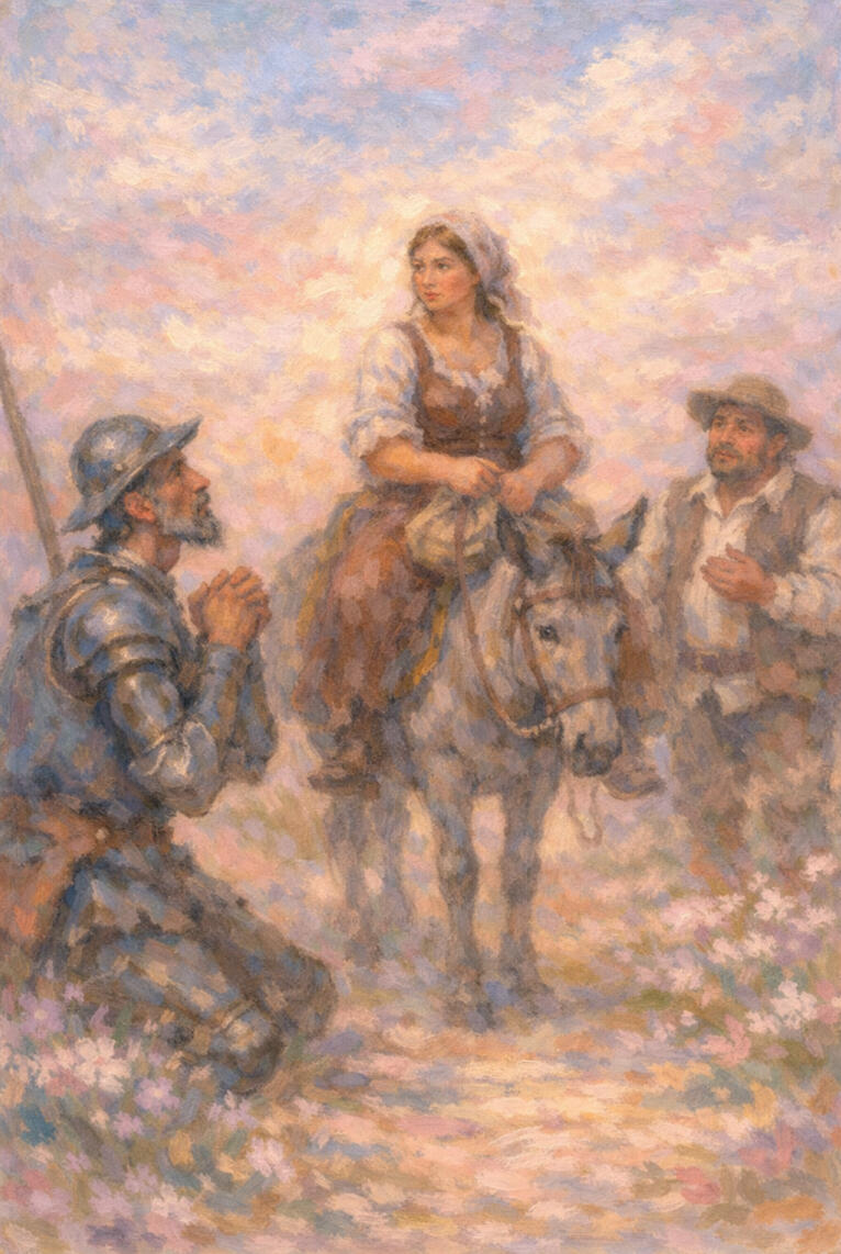 Don Quixote's reverence for a peasant woman